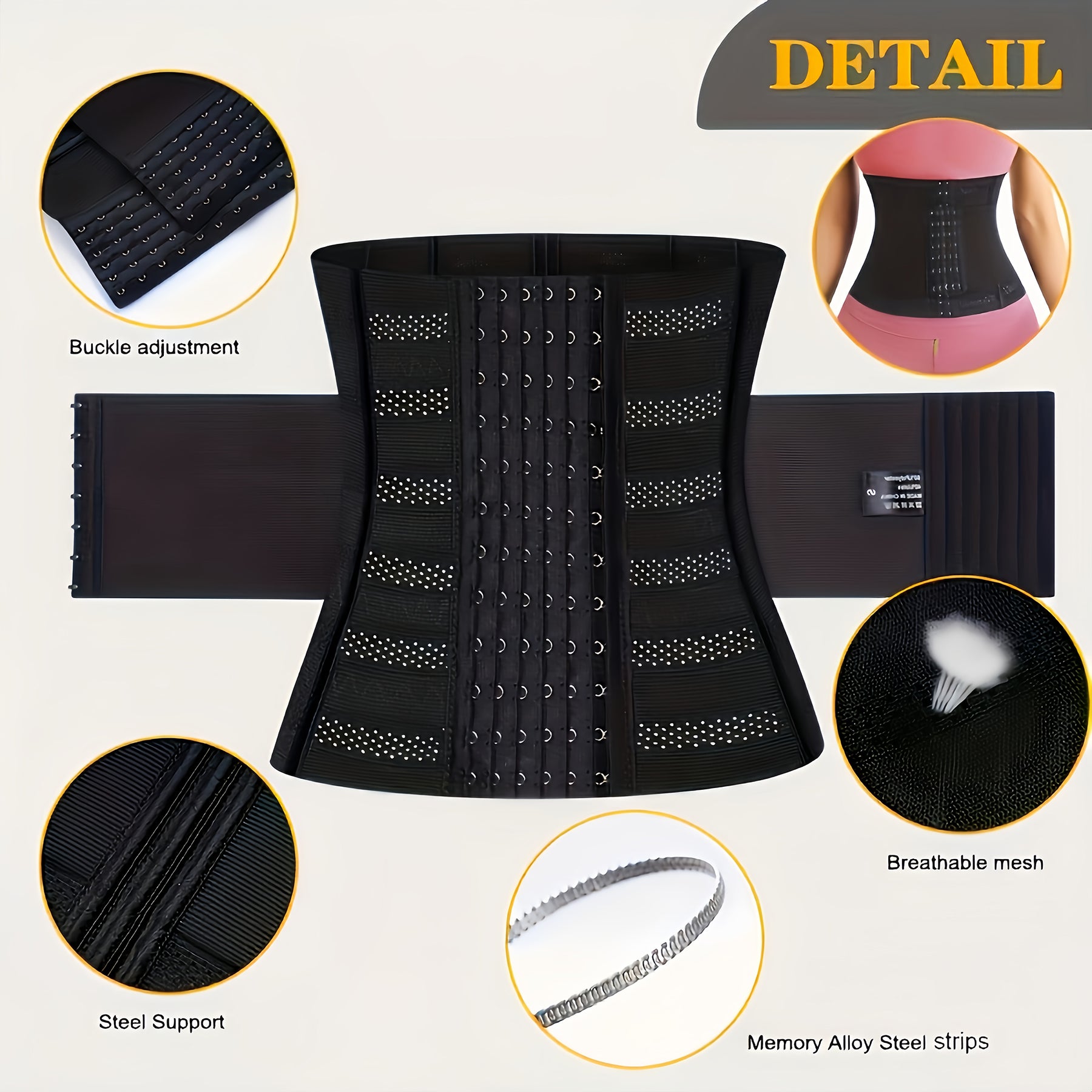 Underbust Waist Trainer Women Tummy Control Waist Cincher Corset Sport Girdle Body Shaper Hourglass 3