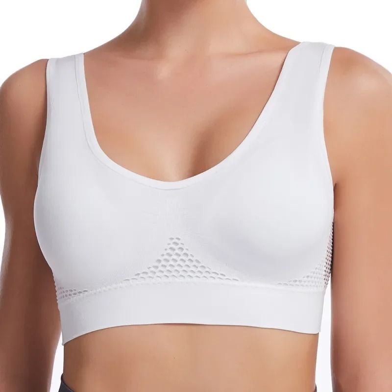 Seamless Sports Bra Women Breathable Wire Free Push Up Support 3