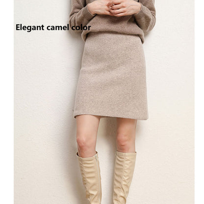 100 Pure Cashmere Skirt For Women Knitted Winter MidLength Skirt Warm Soft And Comfortable Fashion  2