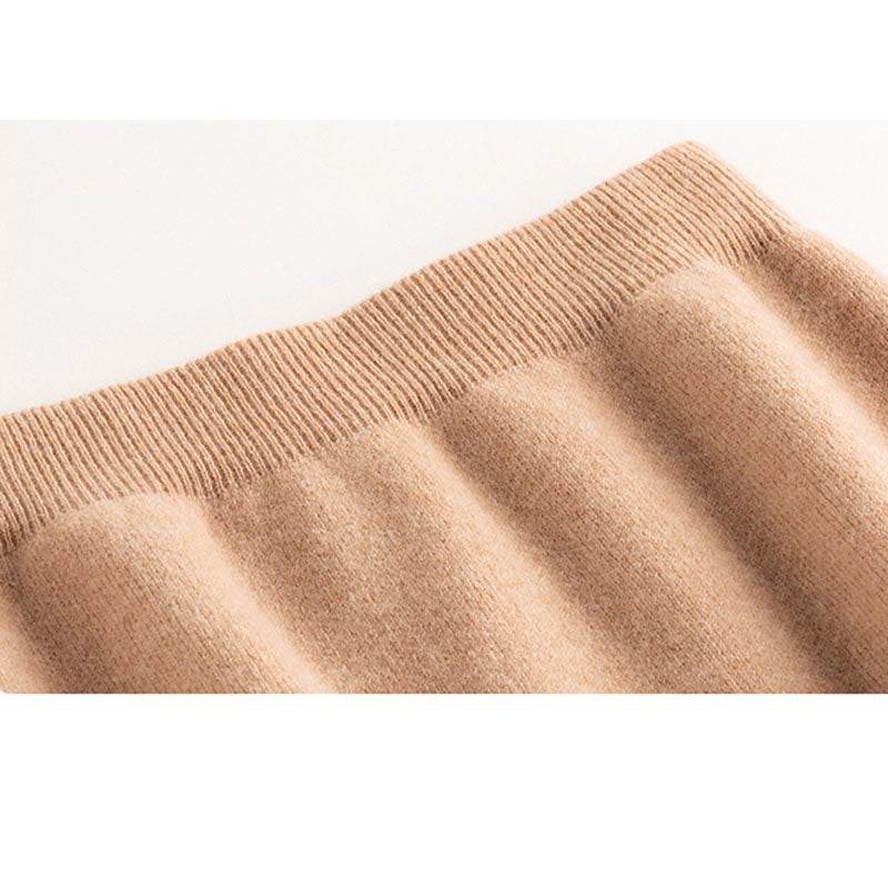 100 Pure Cashmere Skirt For Women Knitted Winter MidLength Skirt Warm Soft And Comfortable Fashion  3