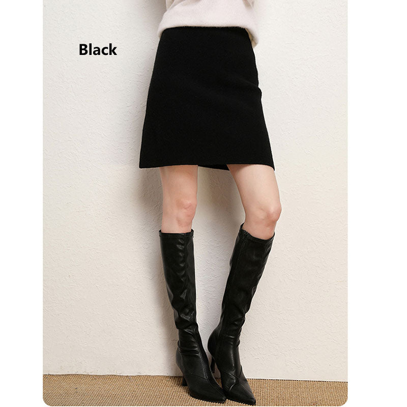 100 Pure Cashmere Skirt For Women Knitted Winter MidLength Skirt Warm Soft And Comfortable Fashion  4