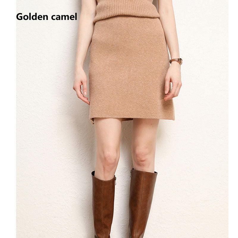 100 Pure Cashmere Skirt For Women Knitted Winter MidLength Skirt Warm Soft And Comfortable Fashion  7