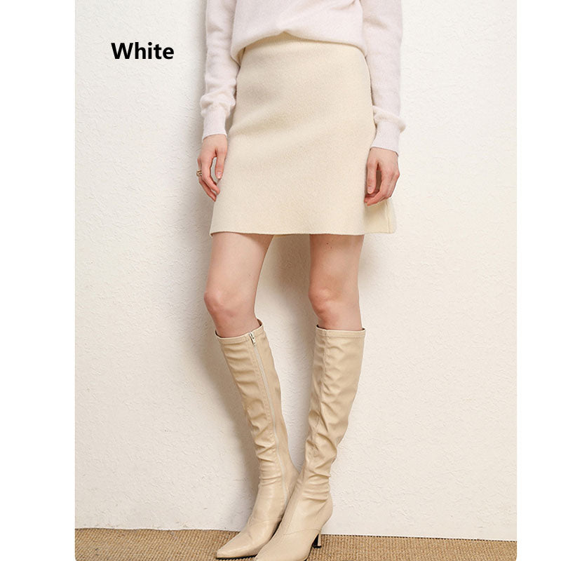 100 Pure Cashmere Skirt For Women Knitted Winter MidLength Skirt Warm Soft And Comfortable Fashion  10