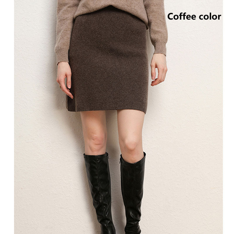 100 Pure Cashmere Skirt For Women Knitted Winter MidLength Skirt Warm Soft And Comfortable Fashion  11