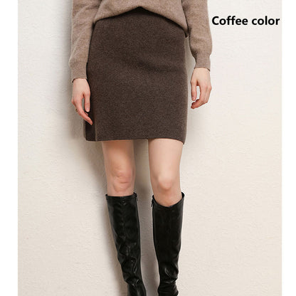 100 Pure Cashmere Skirt For Women Knitted Winter MidLength Skirt Warm Soft And Comfortable Fashion  11