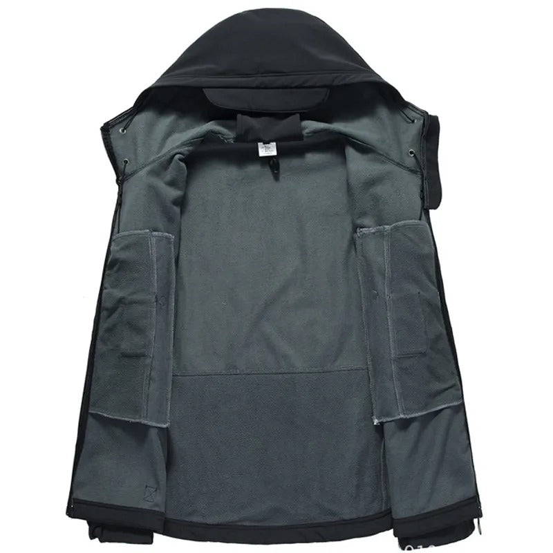 Tactical Mens Hooded Casual Military Outdoor Utility Jacket Sharkskin SoftShell Waterproof Combat B 2
