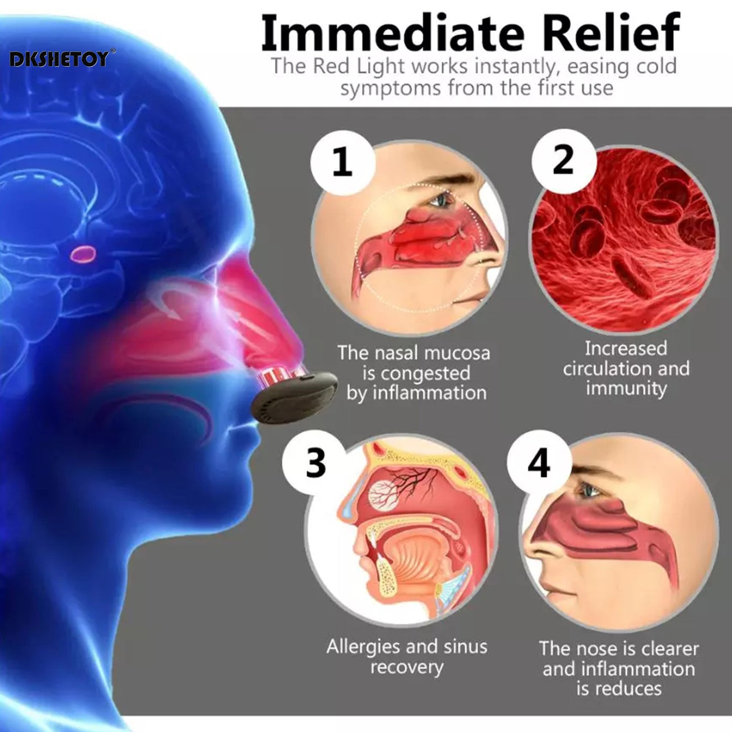 Intelligent Rhinitis Health Care Machine, Smart Infrared Nasal Therapy Device, Red Light Nasal Therapy Instrument