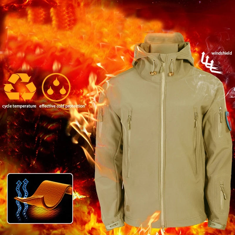 Waterproof Mens Softshell Fleece Jackets Winter Autumn Outdoor Hiking Hunting Thermal Camping Fishi 4