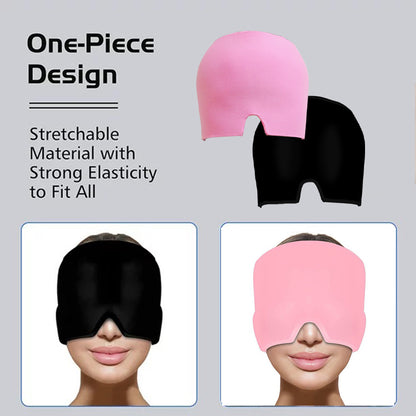 Cold Compress Therapy Cap, Gel Ice Headache Relief Hat, Ice Head Wrap, Eye Mask Pack for Pain Pressure Relief