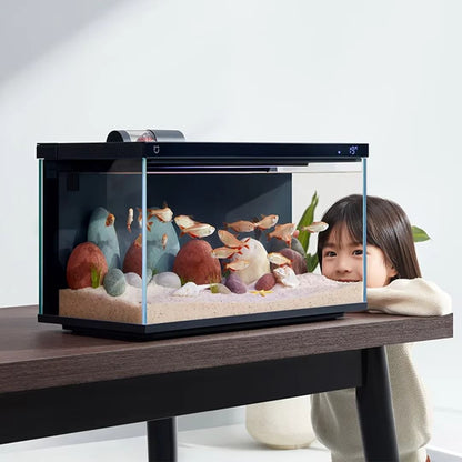 Smart Fish Tank With Remote Control Feeding And Lighting System 1