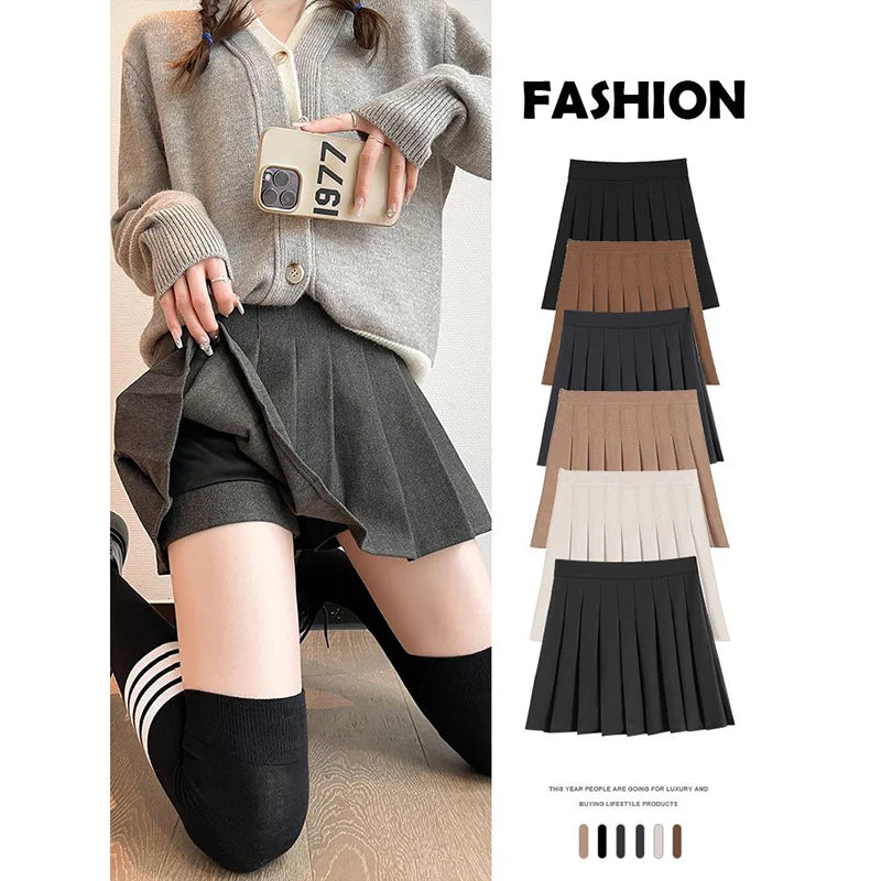 High Waisted Mini Skirt, Solid Color Slim Fit, Elastic Comfortable Stretch, A Line Zipper Skirt for Women, Girls, Spring