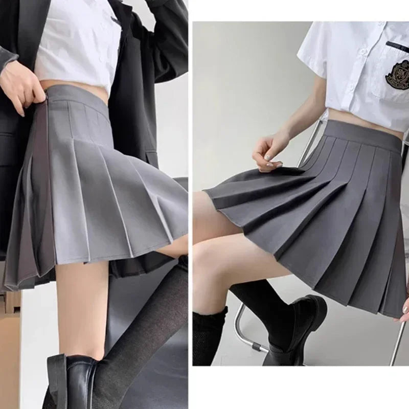 High Waisted Mini Skirt, Solid Color Slim Fit, Elastic Comfortable Stretch, A Line Zipper Skirt for Women, Girls, Spring
