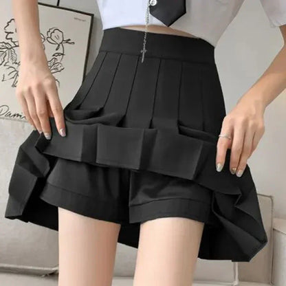 High Waisted Mini Skirt, Solid Color Slim Fit, Elastic Comfortable Stretch, A Line Zipper Skirt for Women, Girls, Spring
