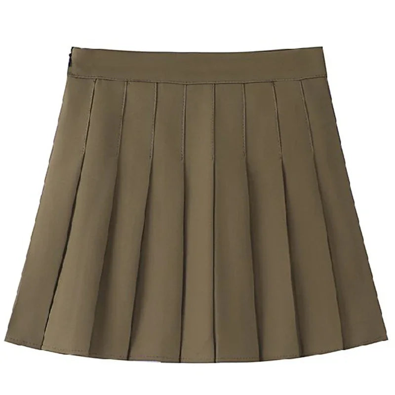 High Waisted Mini Skirt, Solid Color Slim Fit, Elastic Comfortable Stretch, A Line Zipper Skirt for Women, Girls, Spring