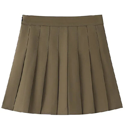 High Waisted Mini Skirt, Solid Color Slim Fit, Elastic Comfortable Stretch, A Line Zipper Skirt for Women, Girls, Spring