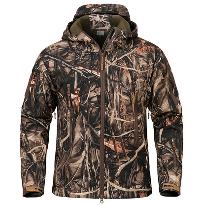 Waterproof Warm Fleece Hunting Jackets Mens Silent Soft Shell Camouflage Tactical Jacket Outdoor Hi 6