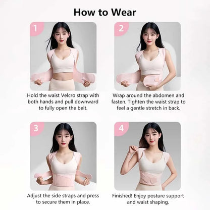 Spine Alignment Waist Trainer Unisex Adjustable Back Support Belt Posture Corrector For Abdominal W 4