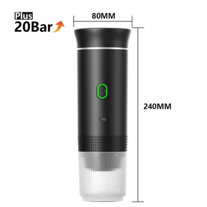 Portable Wireless Espresso Coffee Maker For Travel Car And Home Use 12