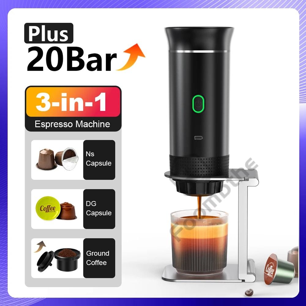 Portable Wireless Espresso Coffee Maker for Travel Car and Home Use