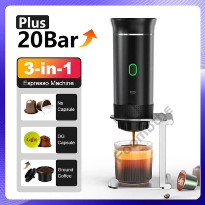 Portable Wireless Espresso Coffee Maker for Travel Car and Home Use