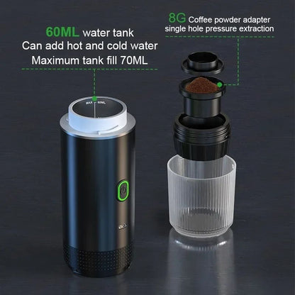 Portable Wireless Espresso Coffee Maker For Travel Car And Home Use 4