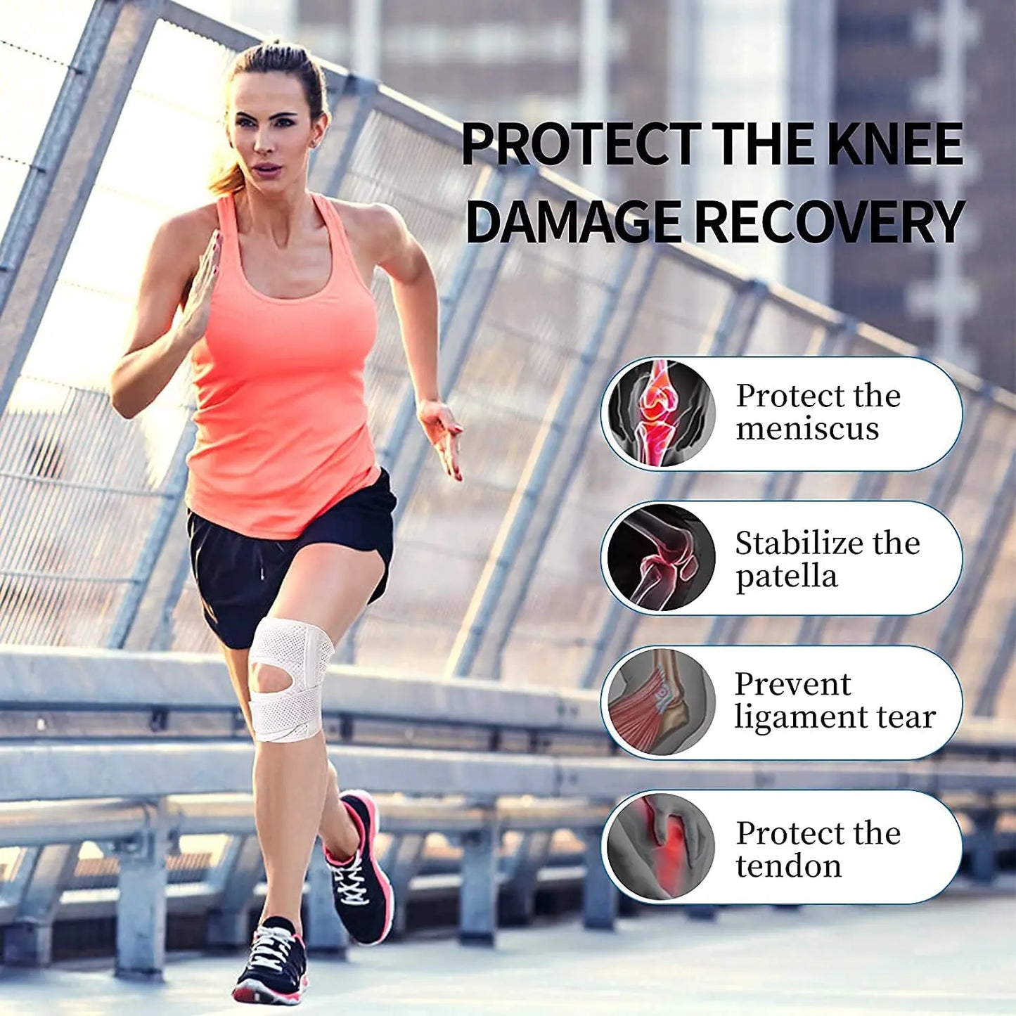 Breathable Knee Support, Side Stabilizers Brace, Meniscal Tear Relief, Arthritis Joint Pain Sleeve