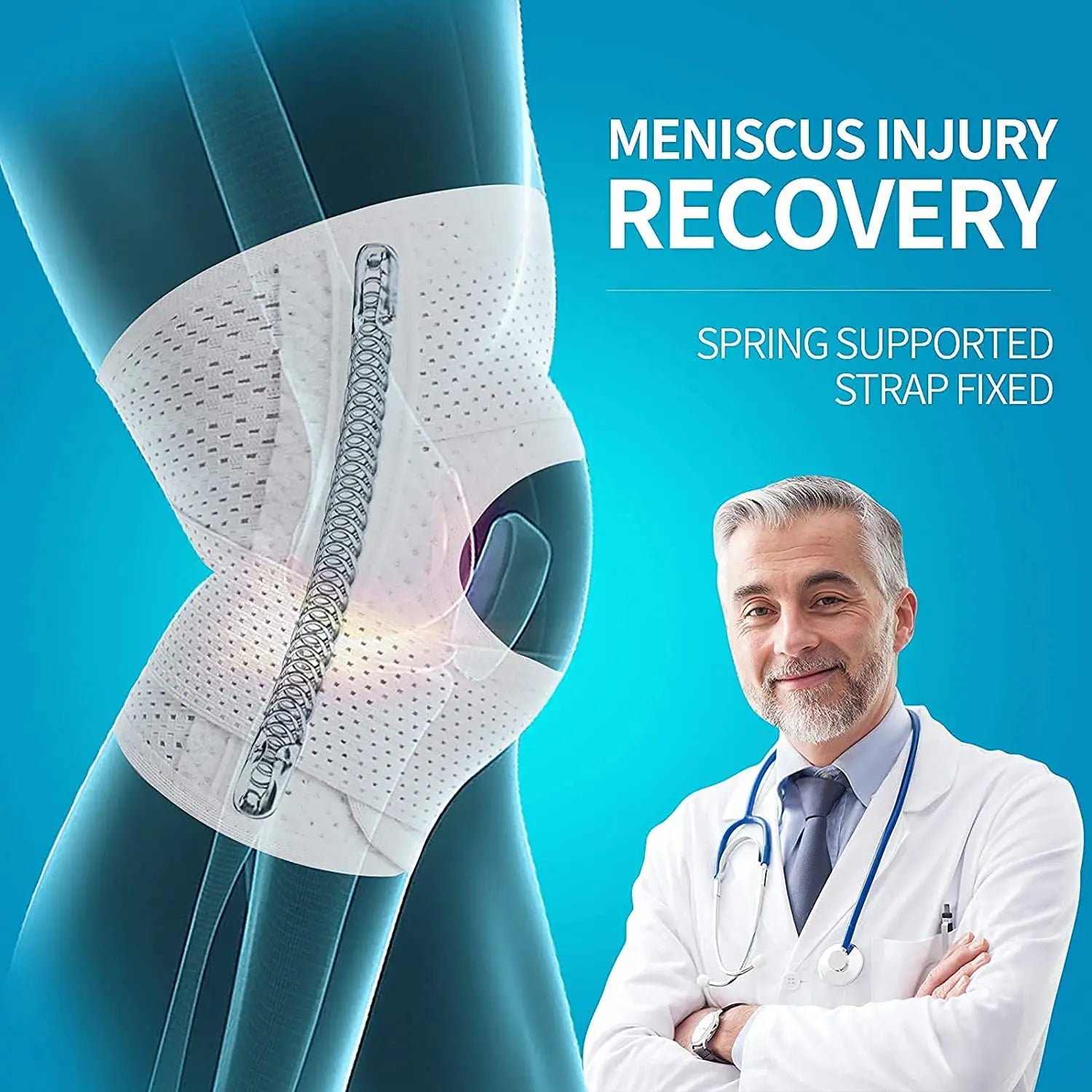 Breathable Knee Support, Side Stabilizers Brace, Meniscal Tear Relief, Arthritis Joint Pain Sleeve