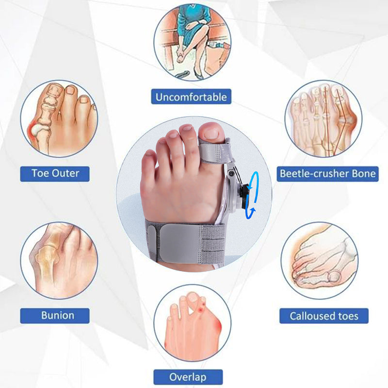 Unisex Bunion Corrector, Foot Hallux Valgus Braces, Adjustable Toe Straightener, Rotatable Toe Separator, Pedicure