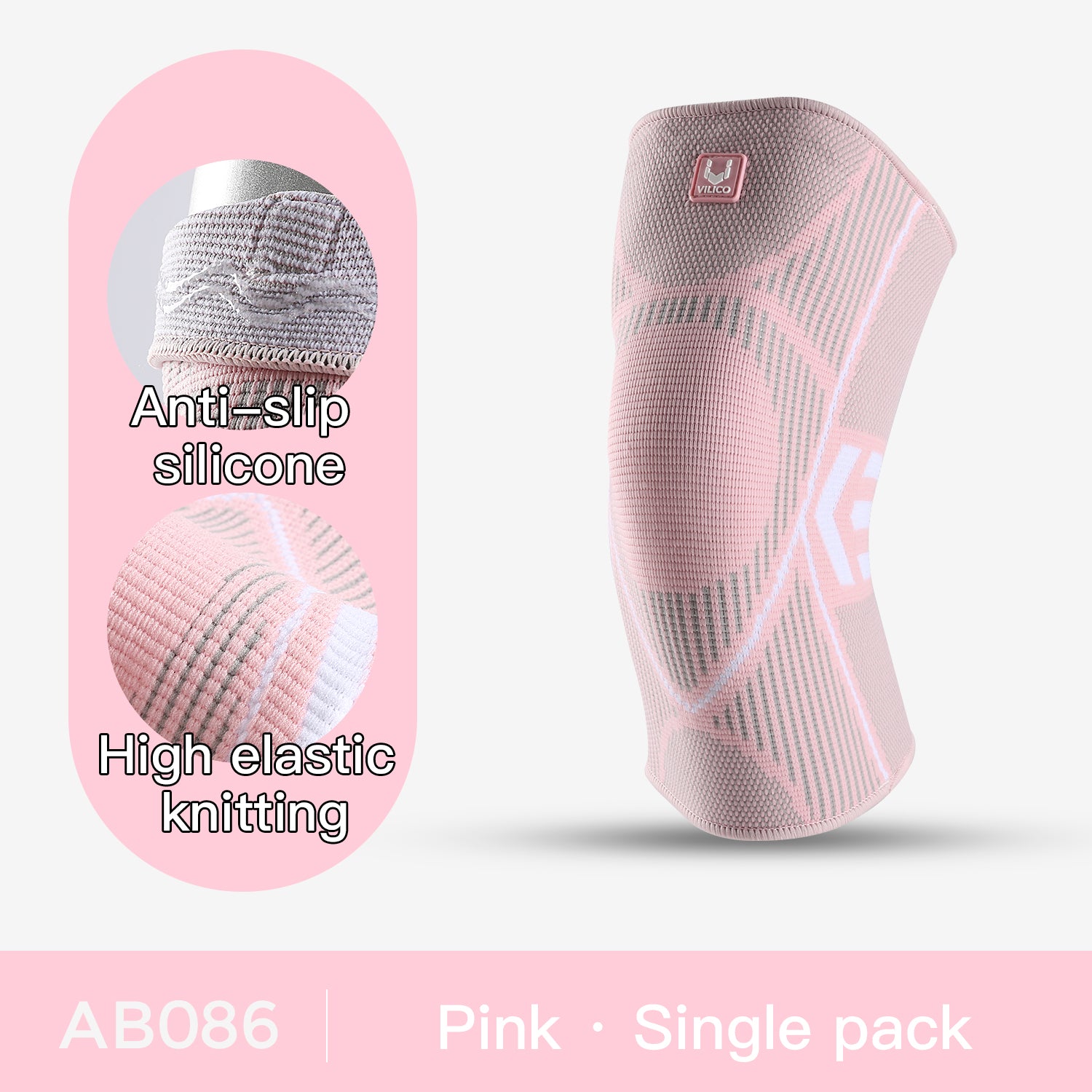 Anti Slip Silicone Knee Sleeve, Professional Knee Support Compression, Braces for Meniscus Tear Knee Pain