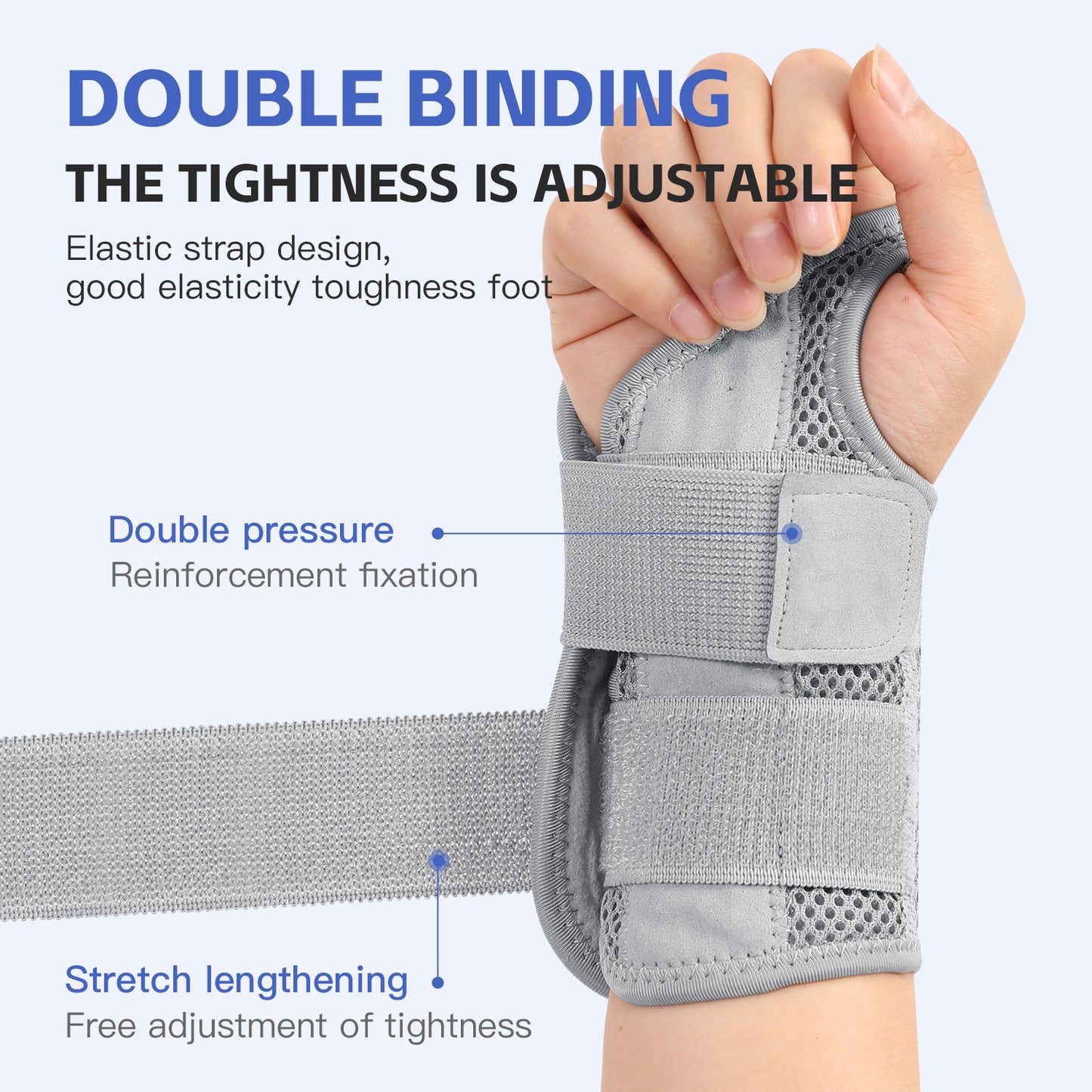 Adjustable Dual Strap Wrist Guard 12 Finger Joint Pain Tendon Sheath Thumb Strain Protection Thin D 2