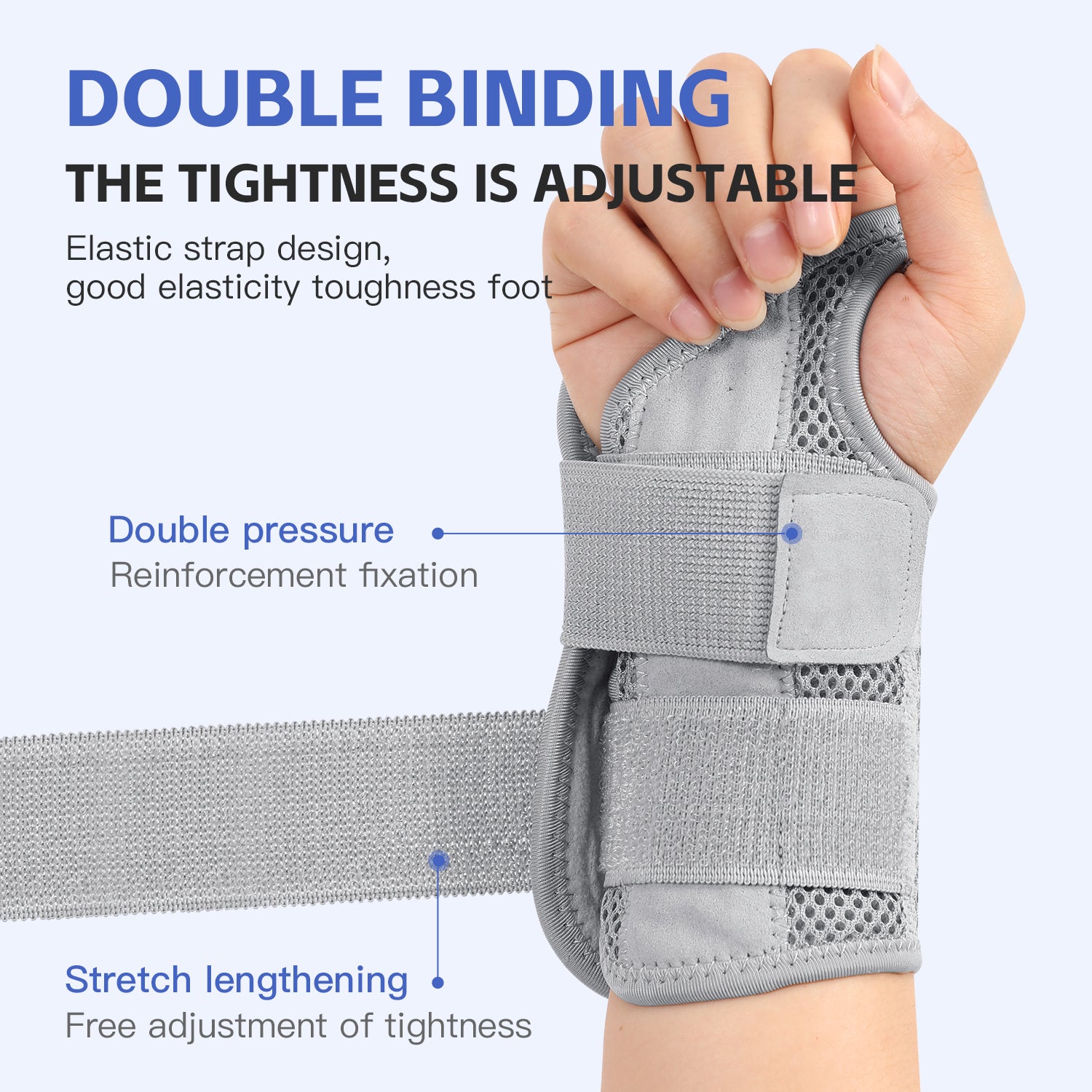 Adjustable Dual Strap Wrist Guard 12 Finger Joint Pain Tendon Sheath Thumb Strain Protection Thin D 2