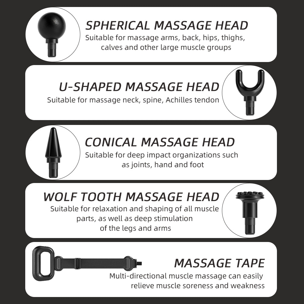 Powerful Multi-Functional Vibrating Massage, 5 Gear Fascia Gun, Stretch Strap, Relieve Muscle Soreness and Weakness