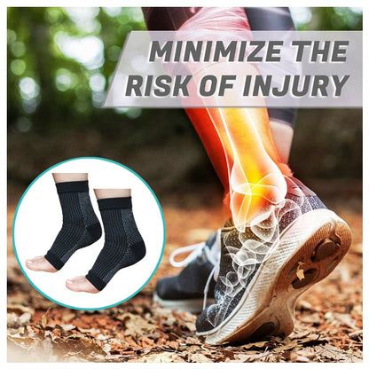 Compression Socks for Ankle Support, 1Pair Plantar Fasciitis Socks Sleeves, Injury Recovery Eases Swelling Women Men