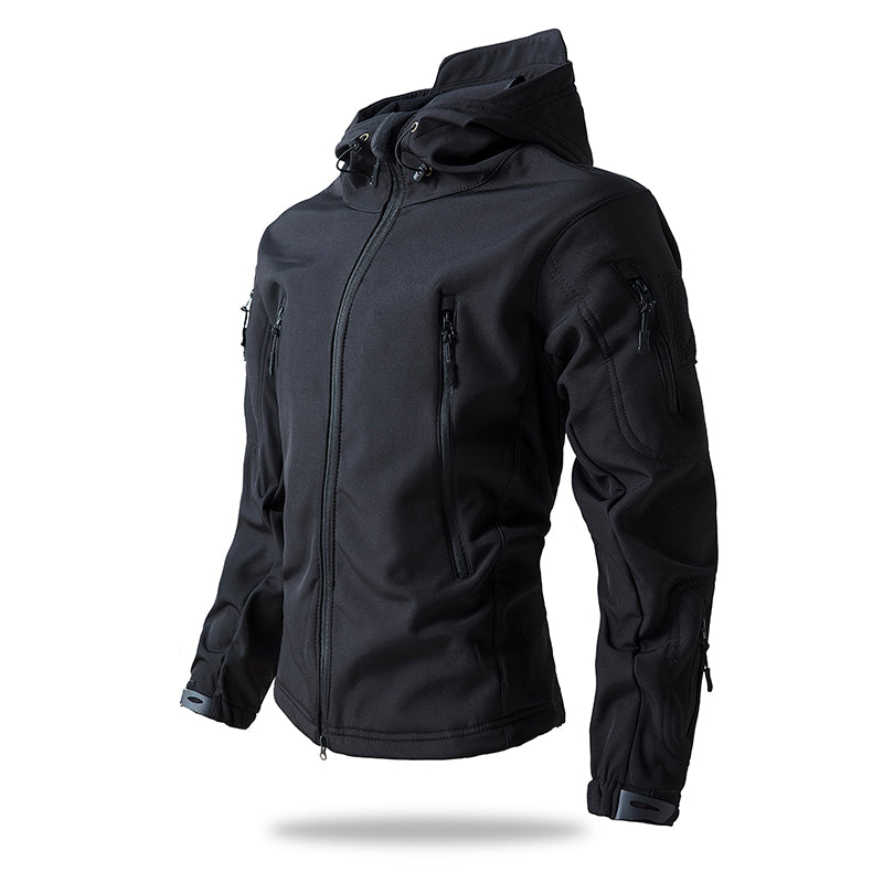 Mens Lurker Shark Skin Soft Shell Tactical Jacket Waterproof Fleece Hooded Camouflage Hunting Coat Outdoor Autumn Cloth