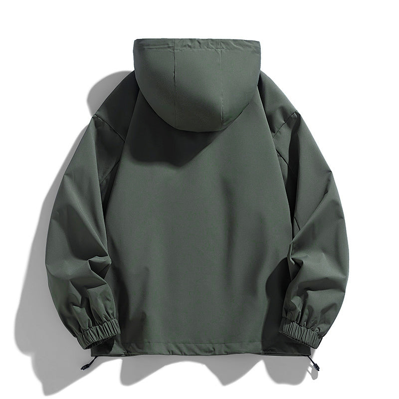 Oversize Plus Size Men Jacket Hooded Windbreaker Waterproof Black Bomber Camping Trench Coats Loose 3