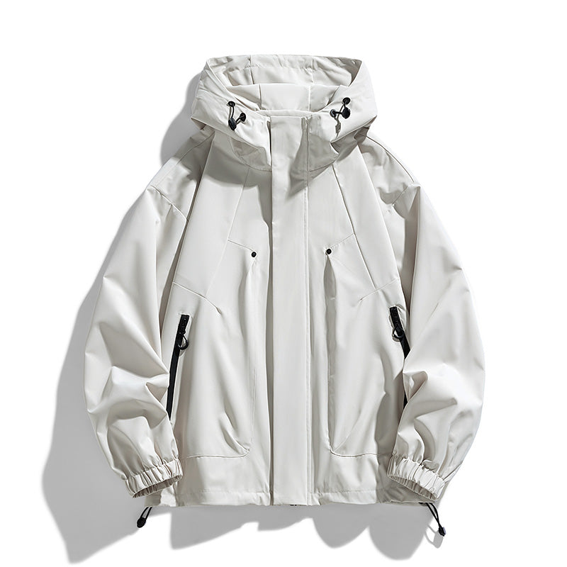 Oversize Plus Size Men Jacket Hooded Windbreaker Waterproof Black Bomber Camping Trench Coats Loose 6