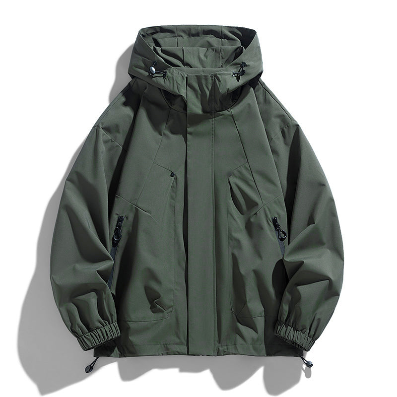 Oversize Plus Size Men Jacket Hooded Windbreaker Waterproof Black Bomber Camping Trench Coats Loose 7