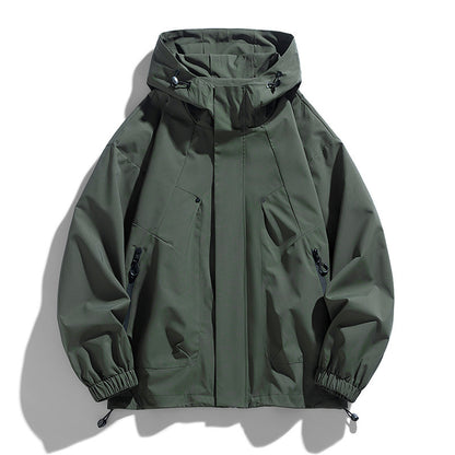 Oversize Plus Size Men Jacket Hooded Windbreaker Waterproof Black Bomber Camping Trench Coats Loose 7