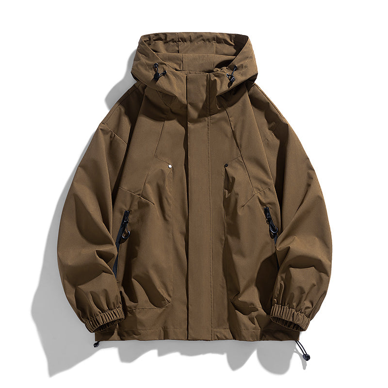 Oversize Plus Size Men Jacket Hooded Windbreaker Waterproof Black Bomber Camping Trench Coats Loose 5