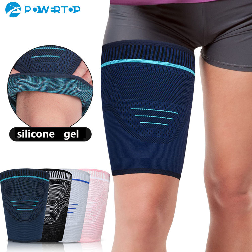 Anti-slip Breathable Quad and Hamstring Support Brace, 1Pcs Thigh Compression Sleeve, Upper Leg Compression Wrap