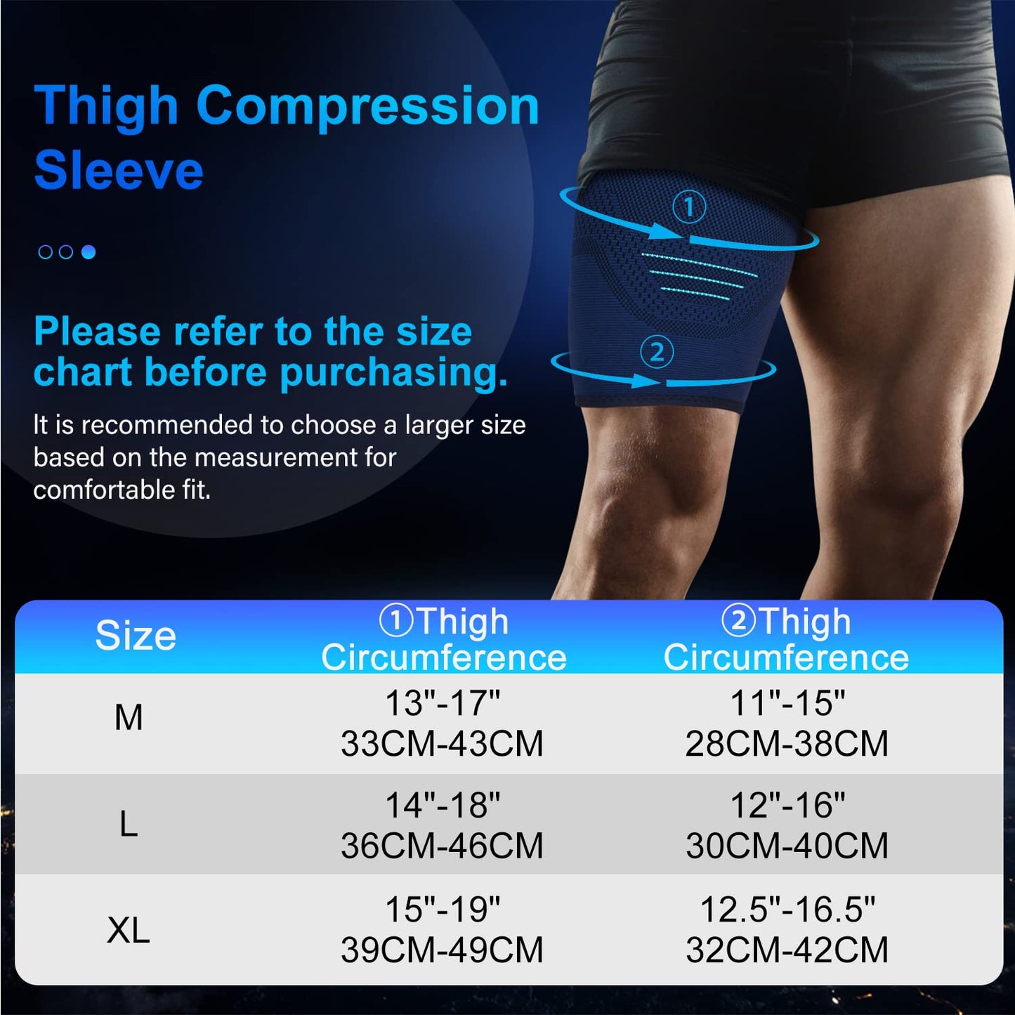 Antislip Breathable Quad And Hamstring Support Brace 1Pcs Thigh Compression Sleeve Upper Leg Compre 1