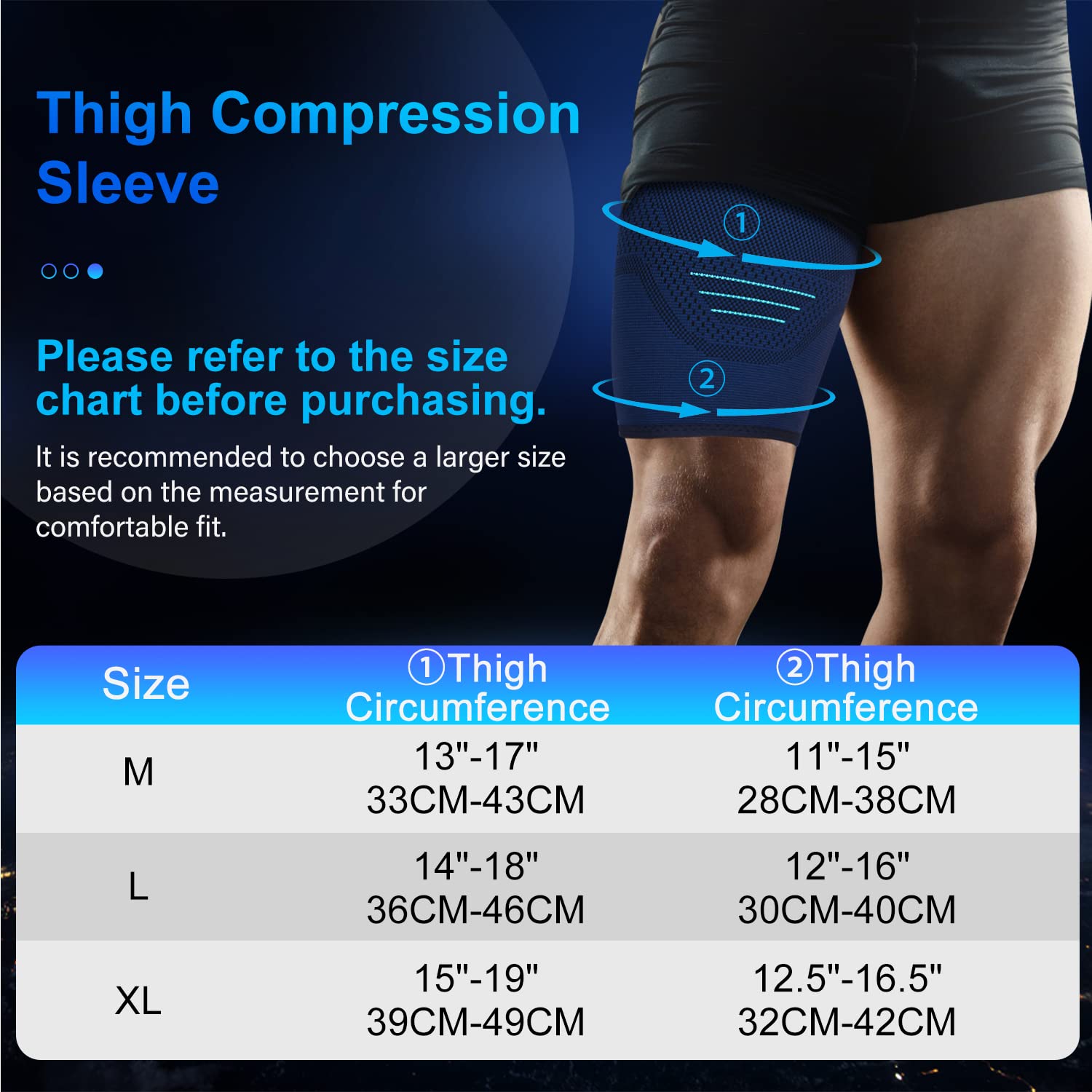 Antislip Breathable Quad And Hamstring Support Brace 1Pcs Thigh Compression Sleeve Upper Leg Compre 1
