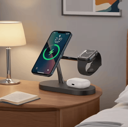 3 in 1 Wireless Charger Stand for iPhone Apple Watch and AirPods Fast Charging Station