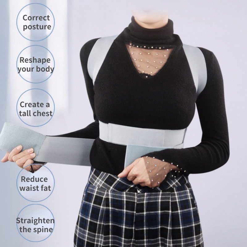 Shoulder Therapy Support Brace, Poor Posture Correction Belt, Spine & Chest Invisible for Scoliosis