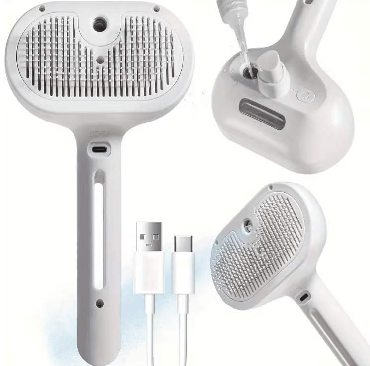 Pet Spray Grooming Comb with Hair Remover and Dematting Brush for Cats and Dogs