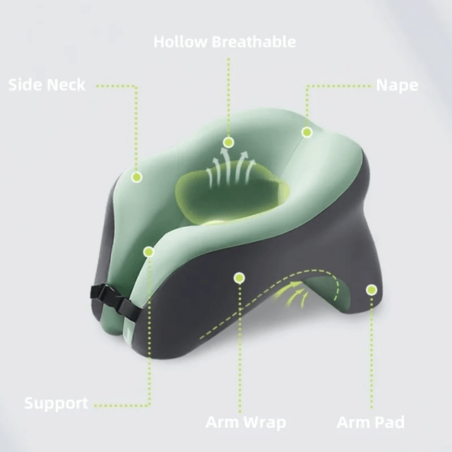 Portable Memory Foam Travel Pillow With Ergonomic U Shaped Neck Cushion 2