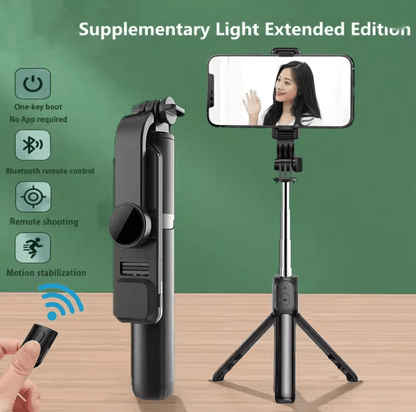 Bluetooth Selfie Stick Tripod with LED Fill Light and Wireless Remote