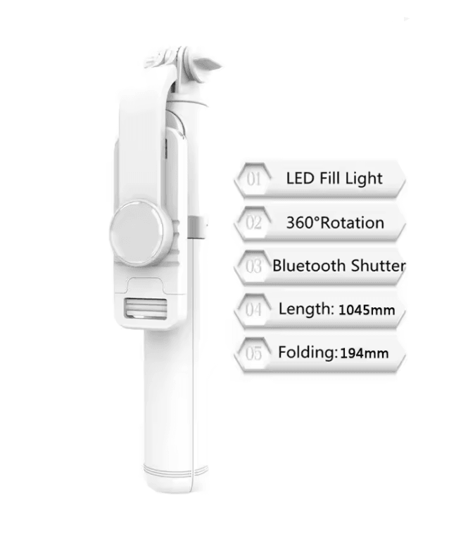 Bluetooth Selfie Stick Tripod With LED Fill Light And Wireless Remote 3