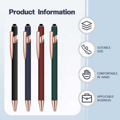Premium Metal Stylus Pen, 2 in 1 Ballpoint Pen with Stylus Tip, Black Ink Refill, for Smartphone, Tablet, Ideal Gift