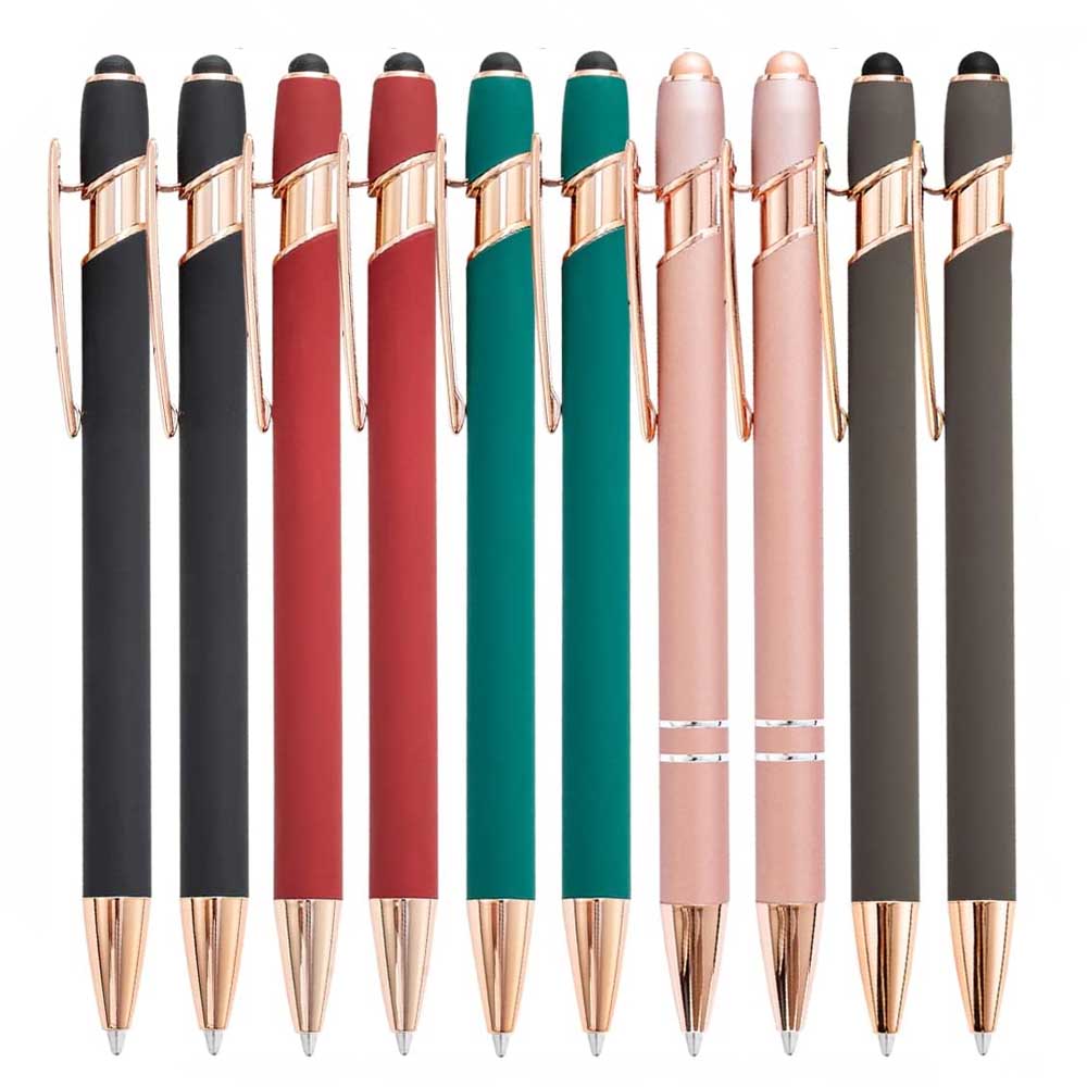 Premium Metal Stylus Pen, 2 in 1 Ballpoint Pen with Stylus Tip, Black Ink Refill, for Smartphone, Tablet, Ideal Gift